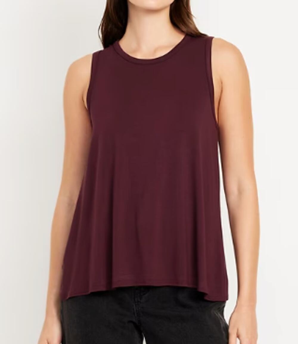 Old Navy Womens Burgundy Raisin Arizona Luxe Sleeveless Top Shirt NEW Large